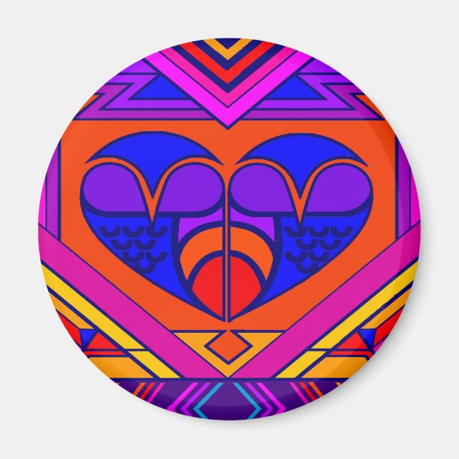 Art Deco Valentine Heart Magnet (Front)