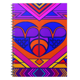 Art Deco Valentine Heart Spiral Notebook