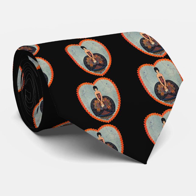 Art Deco Valentine Tie (Rolled)