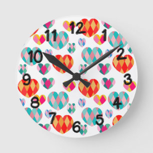 Art Deco Valentine's Round Clock