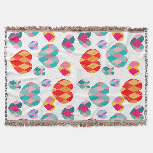 Art Deco Valentine's Throw Blanket (Front)