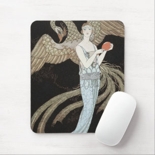 Art Deco Vintage 1920s Fashion Flapper Phoenix Mouse Pad