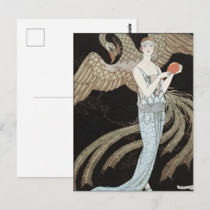 Art Deco Vintage 1920s Fashion Flapper Phoenix Postcard