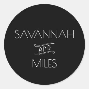 Art Deco Vintage Black & White Classic Round Sticker