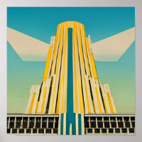 Art Deco Vintage Building Poster 2