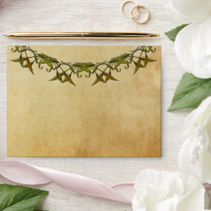 Art Deco Vintage Envelope Decorated with Greenery