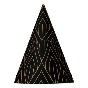 Art Deco: vintage geometric wallpaper. Party Hat