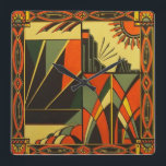 Art Deco vintage inspired square wall clock<br><div class="desc">stylish one off art deco vintage inspired square wall clock, totally unique rare design Emma Childs at EJLoriginalart.co.uk</div>