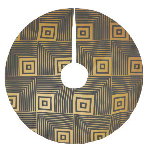 Art Deco Vintage Wallpaper Pattern Brushed Polyester Tree Skirt