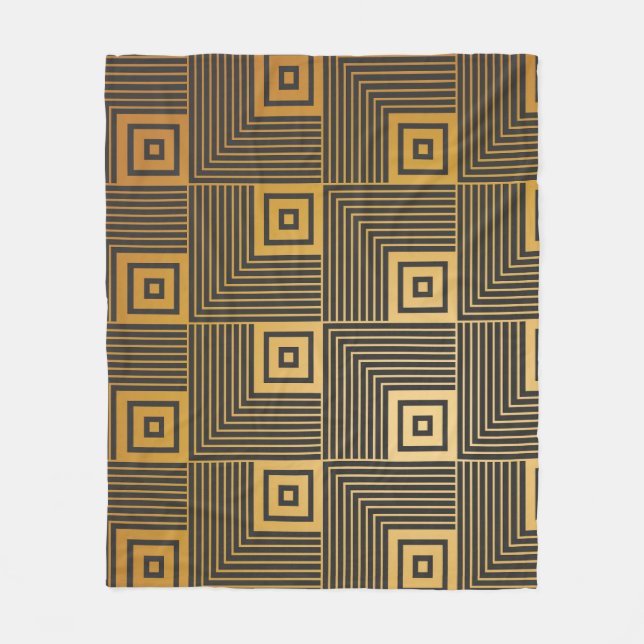 Art Deco Vintage Wallpaper Pattern Fleece Blanket (Front)
