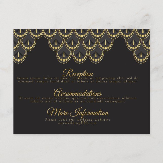 Art Deco Vintage Wedding Enclosure Card (Front)