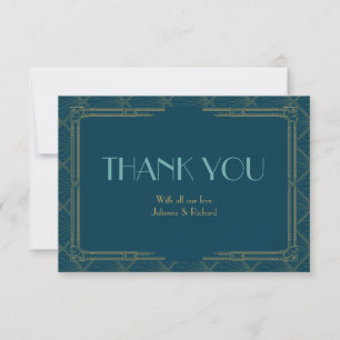 Art Deco Vintage Wedding Thank You Card