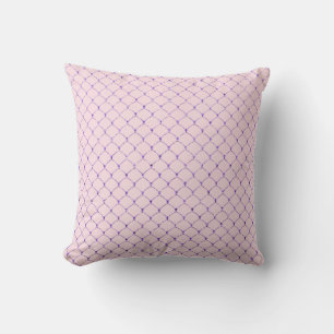 Art Deco Violet Pink Net White Scales Mermaid Cushion
