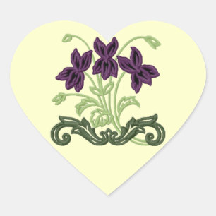 Art Deco Violets Sticker