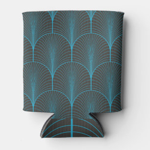 Art deco wallpaper: black and blue pattern can cooler