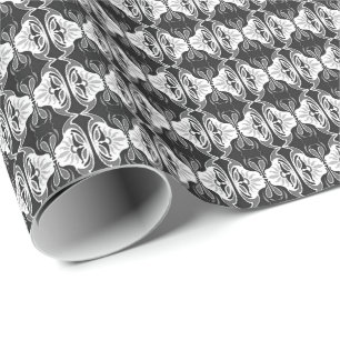 Art Deco wallpaper pattern - black and white Wrapping Paper