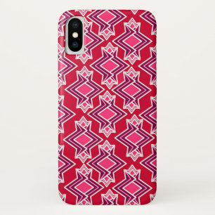 Art Deco Wallpaper Pattern, Burgundy Wine Case-Mate iPhone Case