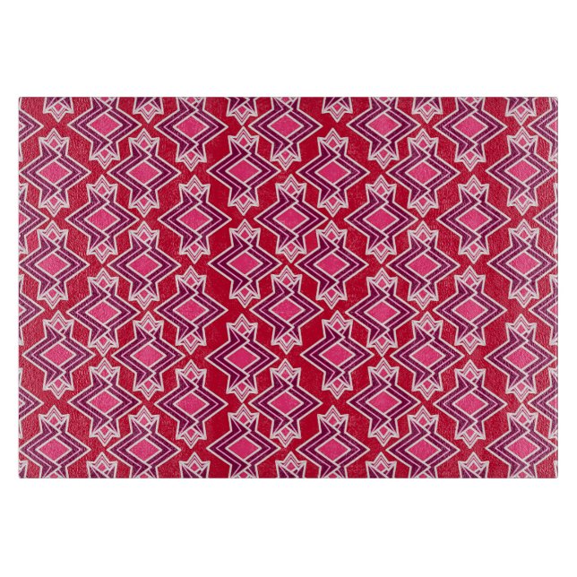 Art Deco Wallpaper Pattern, Burgundy Wine Cutting Board (Front)