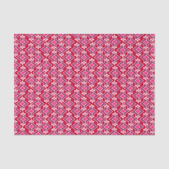 Art Deco Wallpaper Pattern, Burgundy Wine Tissue Paper (Front)