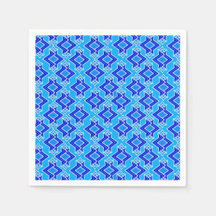 Art Deco Wallpaper Pattern, Cerulean Blue Napkin
