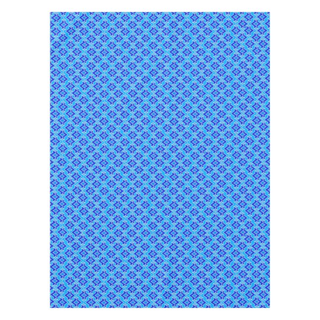 Art Deco Wallpaper Pattern, Cerulean Blue Tablecloth (Front)