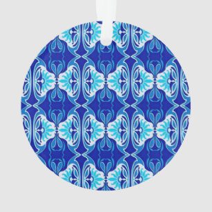 Art Deco wallpaper pattern - cobalt blue and white Ornament