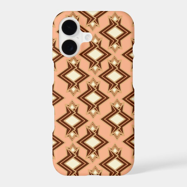 Art Deco Wallpaper Pattern, Coral and Brown (Back)