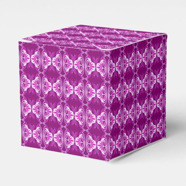 Art Deco wallpaper pattern - deep purple and white Favour Box (Front Side)