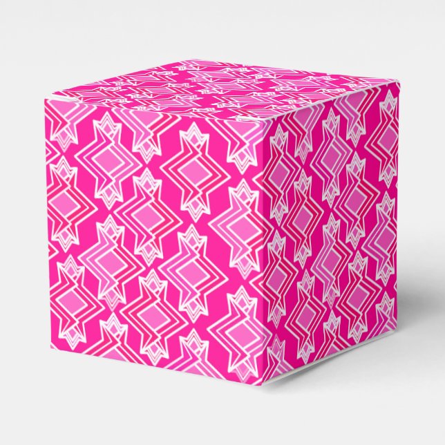 Art Deco Wallpaper Pattern, Fuchsia Pink Favour Box (Front Side)