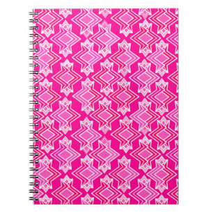 Art Deco Wallpaper Pattern, Fuchsia Pink Spiral Notebook