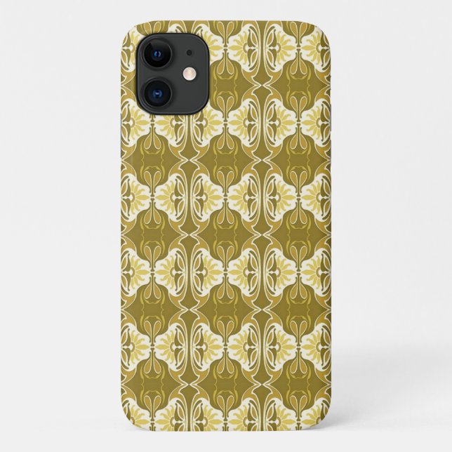 Art Deco wallpaper pattern - gold and white Case-Mate iPhone Case (Back)