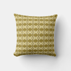 Art Deco wallpaper pattern - gold and white Cushion