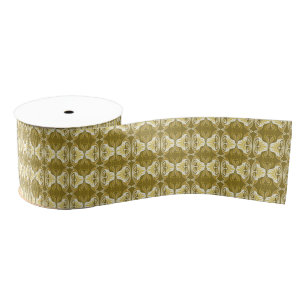 Art Deco wallpaper pattern - gold and white Grosgrain Ribbon