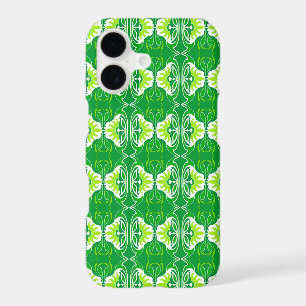 Art Deco wallpaper pattern - green and white