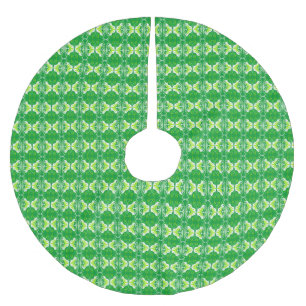 Art Deco wallpaper pattern - green and white Brushed Polyester Tree Skirt