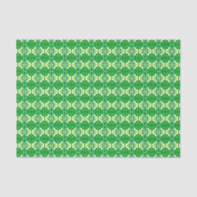 Art Deco wallpaper pattern - green and white Tissue Paper (Front)