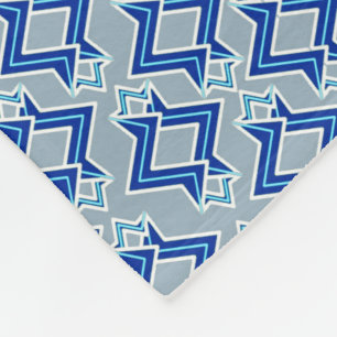 Art Deco Wallpaper Pattern, Grey / Grey and Blue Fleece Blanket