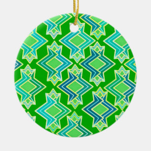 Art Deco Wallpaper Pattern, Jade Green Ceramic Tree Decoration