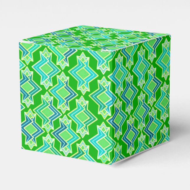 Art Deco Wallpaper Pattern, Jade Green Favour Box (Front Side)