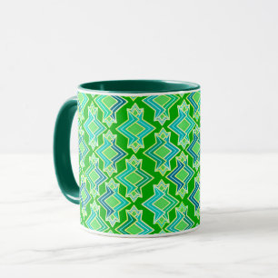 Art Deco Wallpaper Pattern, Jade Green Mug