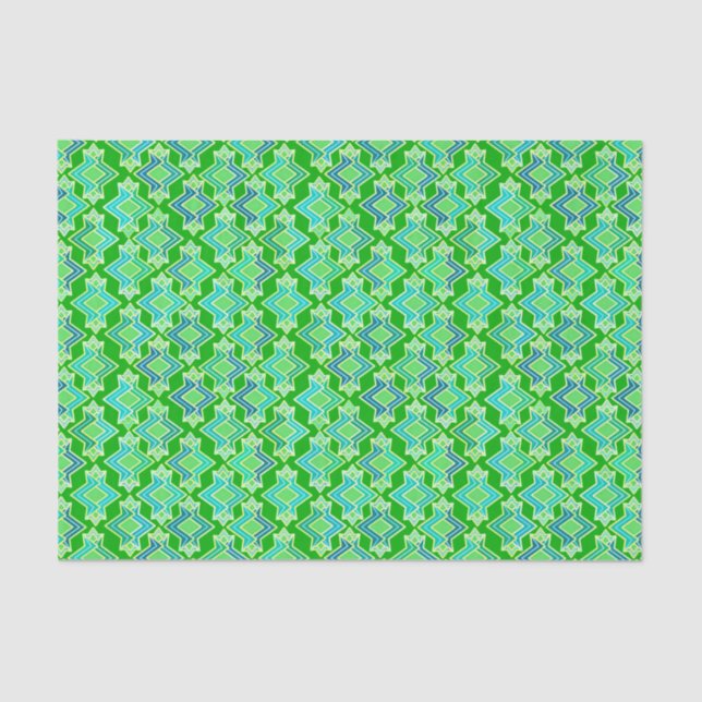 Art Deco Wallpaper Pattern, Jade Green Tissue Paper (Front)
