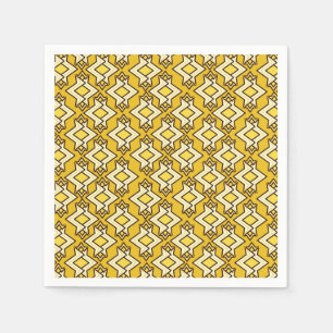 Art Deco Wallpaper Pattern, Mustard Gold Napkin