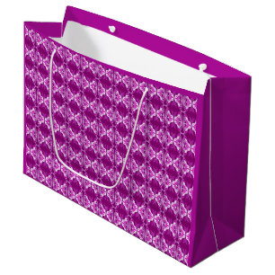 Art Deco wallpaper pattern - purple and white Large Gift Bag