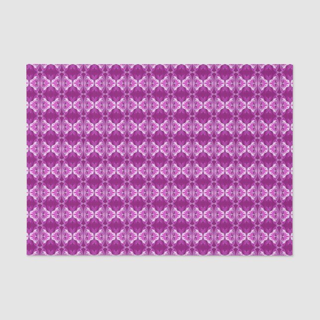 Art Deco wallpaper pattern - purple and white Tissue Paper (Front)