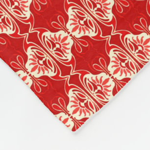 Art Deco wallpaper pattern - red and white Fleece Blanket