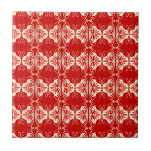 Art Deco wallpaper pattern - red and white Tile