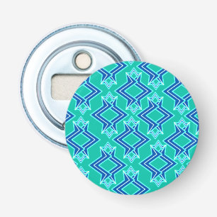 Art Deco Wallpaper Pattern, Turquoise and Cobalt Bottle Opener