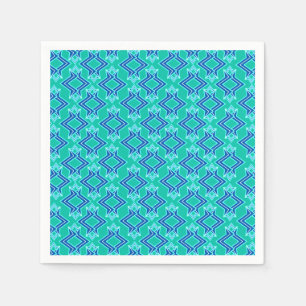 Art Deco Wallpaper Pattern, Turquoise and Cobalt Napkin
