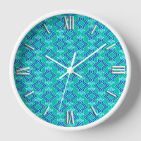 Art Deco Wallpaper Pattern, Turquoise and Cobalt