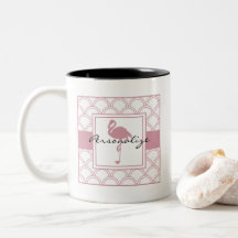 Art Deco Wave Patten Pink Flamingo